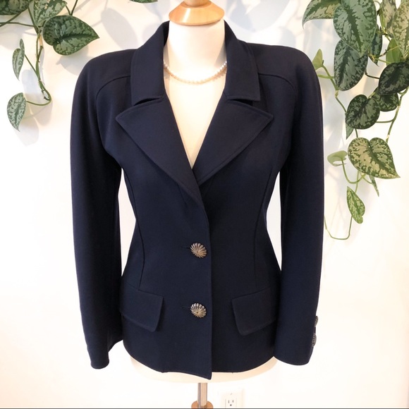 ❌SOLD❌ Valentino Boutique Vintage Blazer NavyBlue - Picture 2 of 8